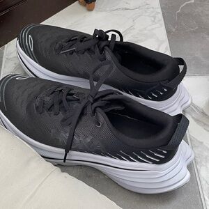 Hoka Black and White Athletic Sneakers